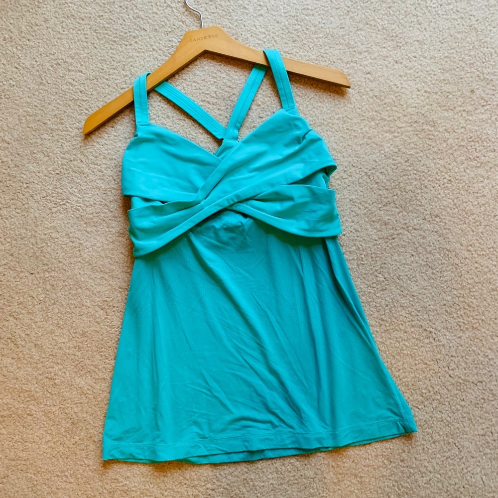 Lululemon Turquoise Cross Back Tank Top Size Small